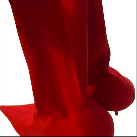 Balenciaga Knife ankle boots red sock EU 42 US 11 pointed toe stretch 80mm new - Picture 12 of 12